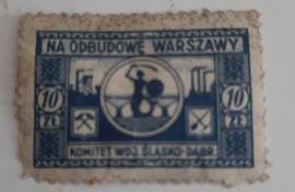 Znaczek na fundusz odbudowę Warszawy - 10zł