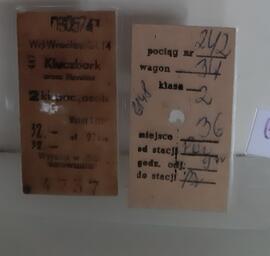 Bilety kolejowe 2 sztuki