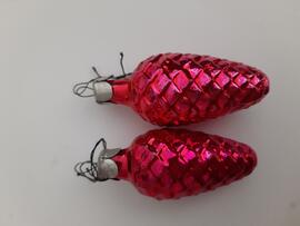 Bombki czerwone szyszki 2 sztuki
