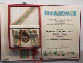 Odznaka Honorowa za Zasługi w Rozwoju Województwa Zielonogórskiego [przyznana Regionalnemu Zespołowi Pieśni i Tańca w Dąbrówce Wlkp.] [odznaka]