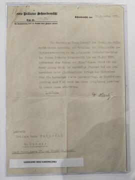 [Dokument udzielający pozwolenia na prowadzenie misji kanonicznej, wydany na panna Wanda Paluczak]