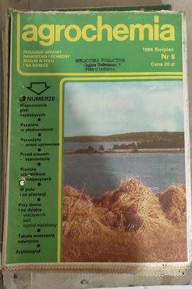 Agrochemia poradnik uprawy nawożenia i ochrony roślin w polu i na działce, 1986 Sierpień, Nr 8