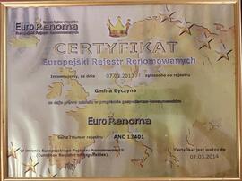 Certyfikat - Europejski Rejestr Renomowanych dla gminy Byczyna