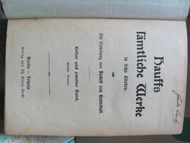 Hauffs sämtliche Werke in sechs Bänden. Mit Einleitung von Rudolf von Gottschall, Berlin-Leipzig 1910