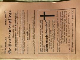 Geisteskrankenpflege. Monatsschrift für Geisteskranken und Krankenpflege. XXXVIII Jahrgang. Nr 1. Januar 1934