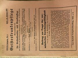 Geisteskrankenpflege. Monatsschrift für Geisteskranken und Krankenpflege. XXXVIII Jahrgang. Nr 2. Februar 1934